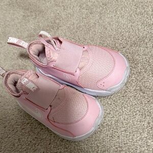 Nike Kids Pink Slip-On Athletic Sneakers with Hook Strap